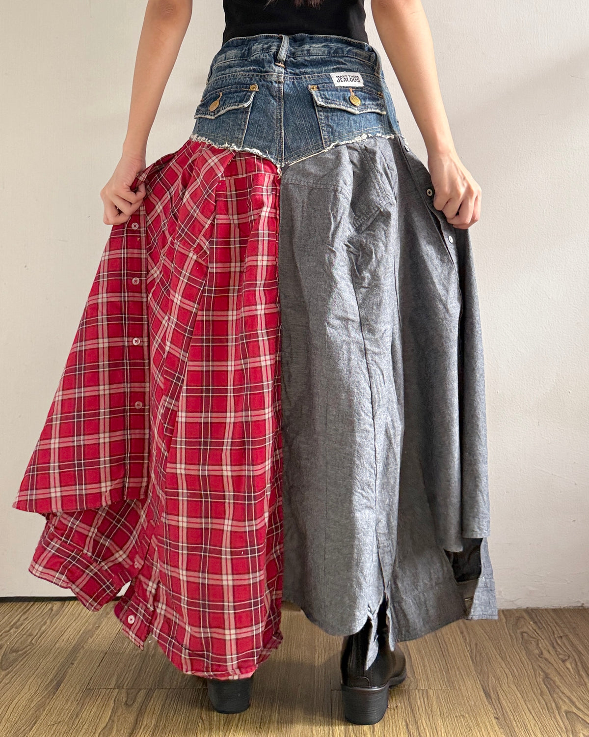 Flannel Maxi Skirt 044