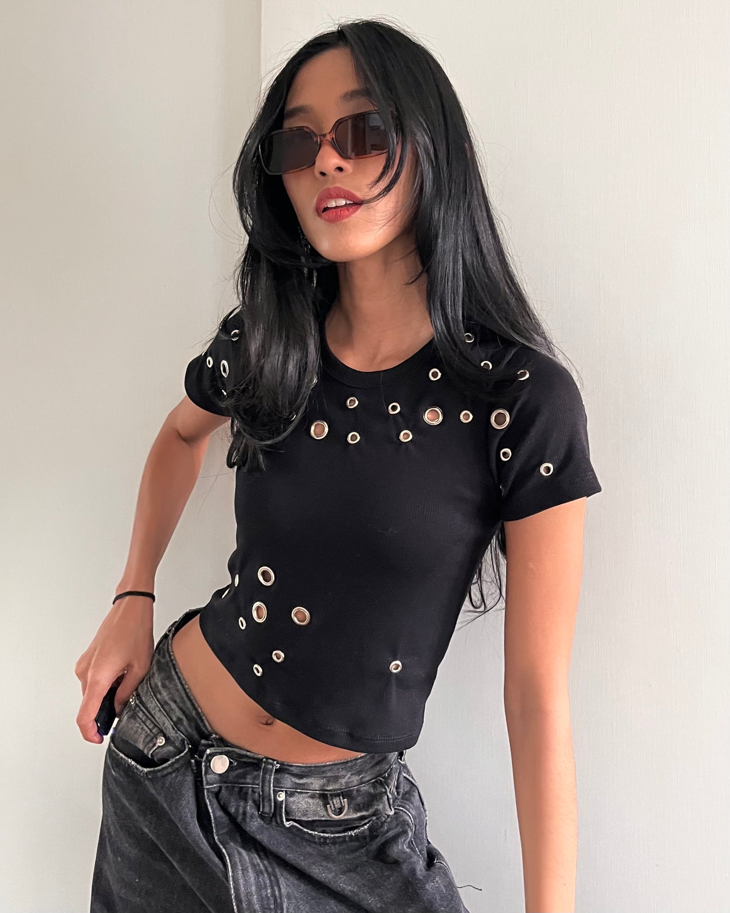 Eyelet Rib Top 002