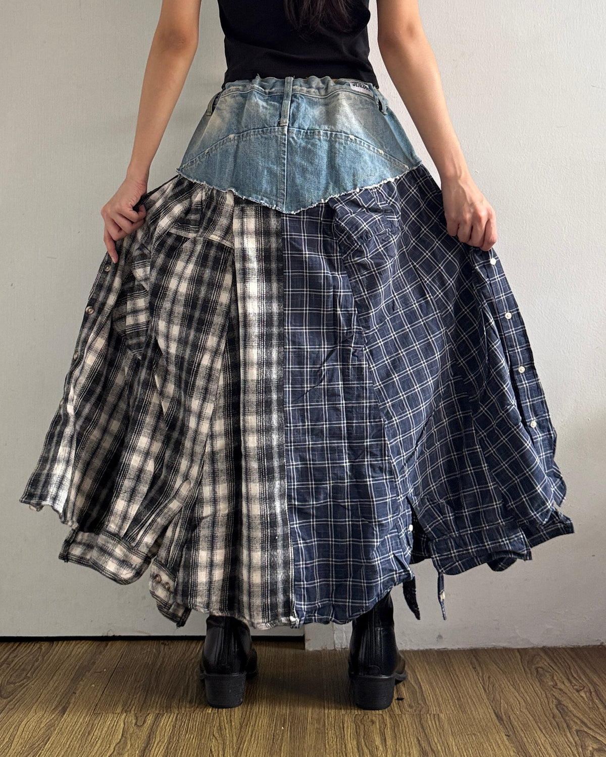 Flannel Maxi Skirt 027