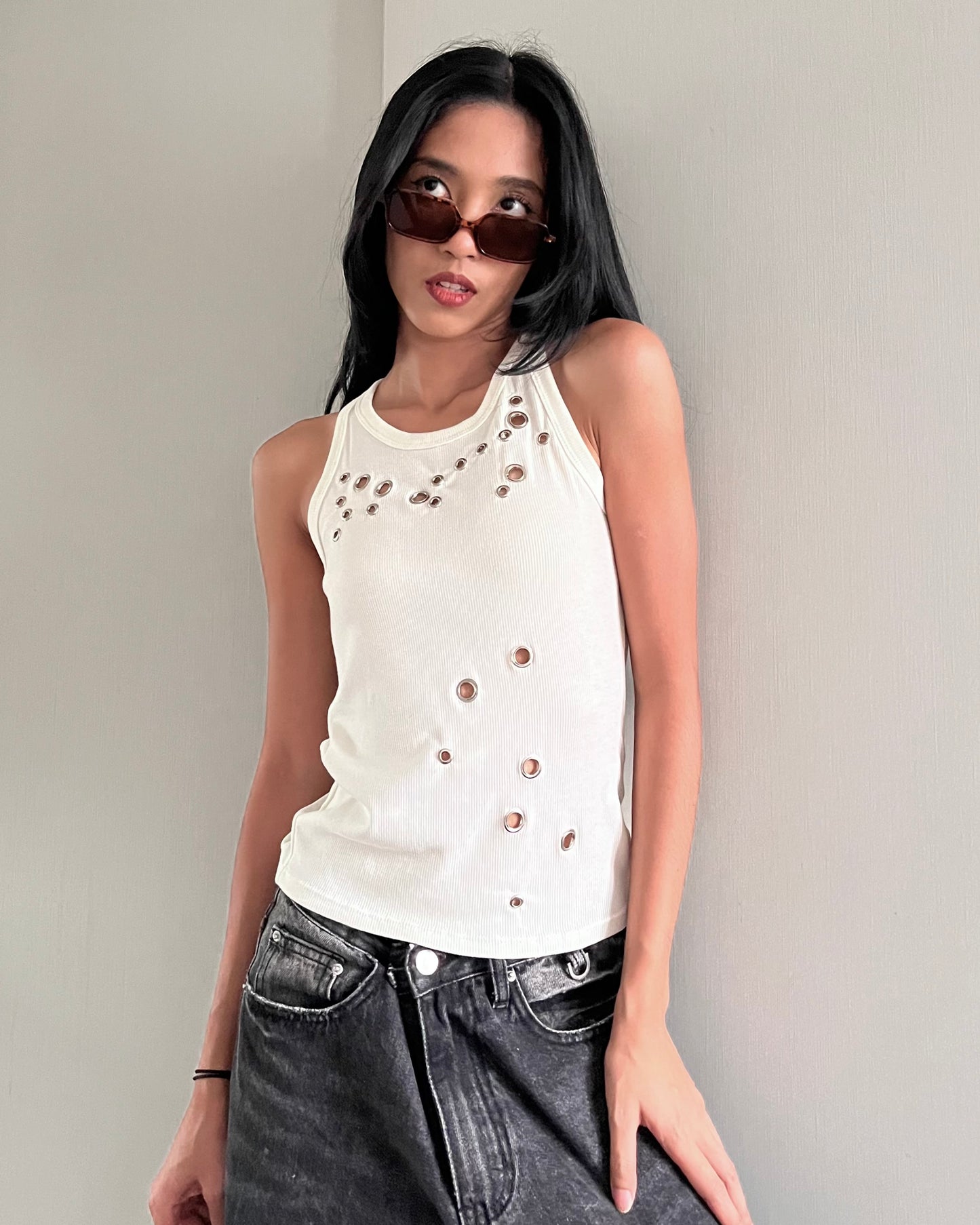 Eyelet Rib Tank 001