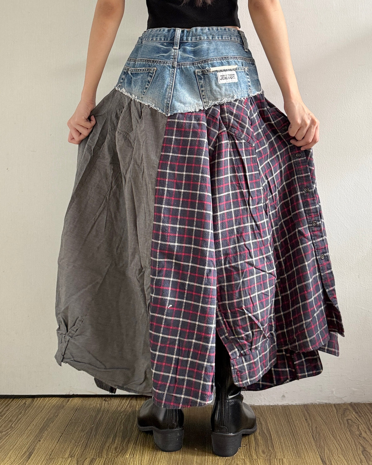 Flannel Maxi Skirt 045
