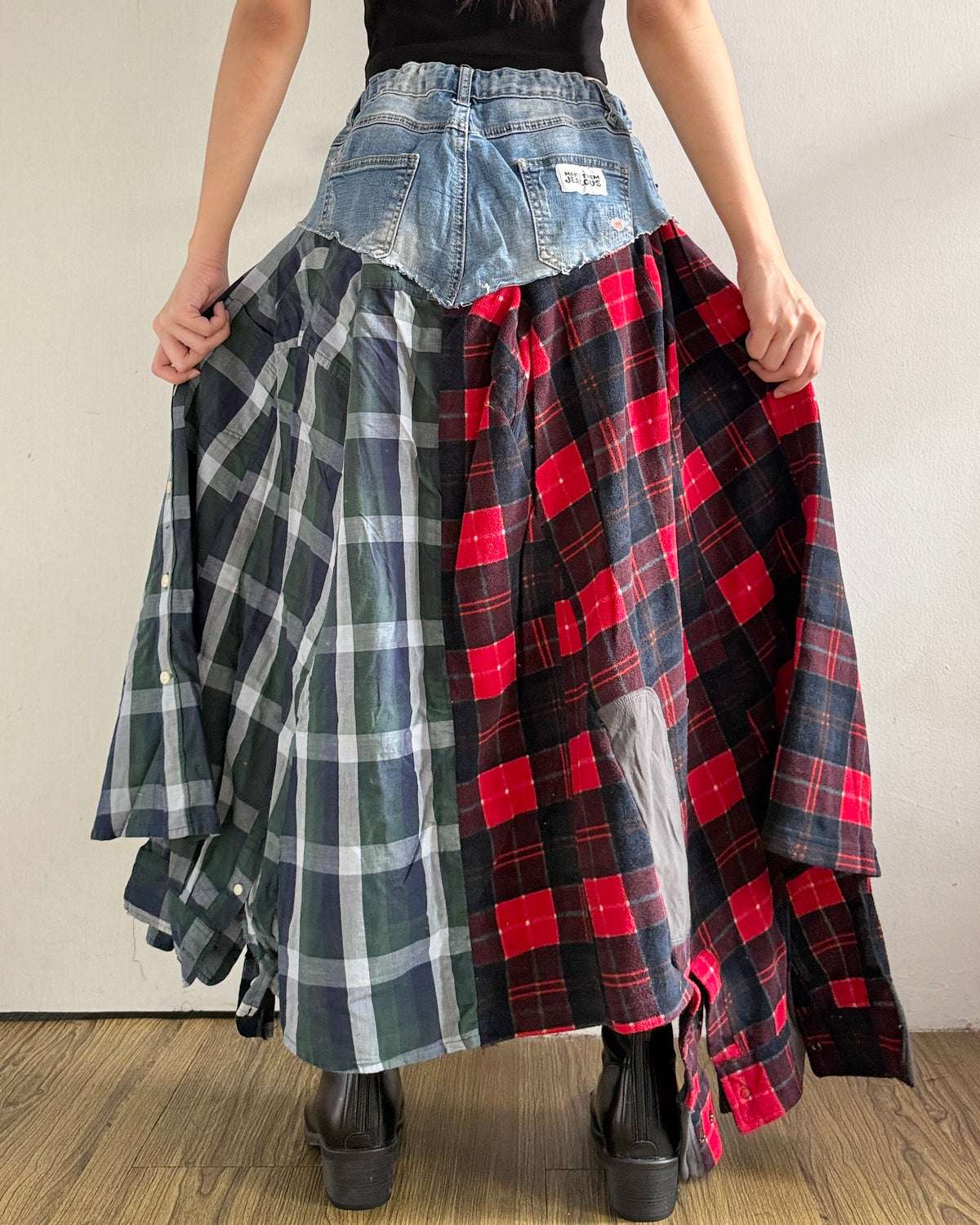 Flannel Maxi Skirt 042