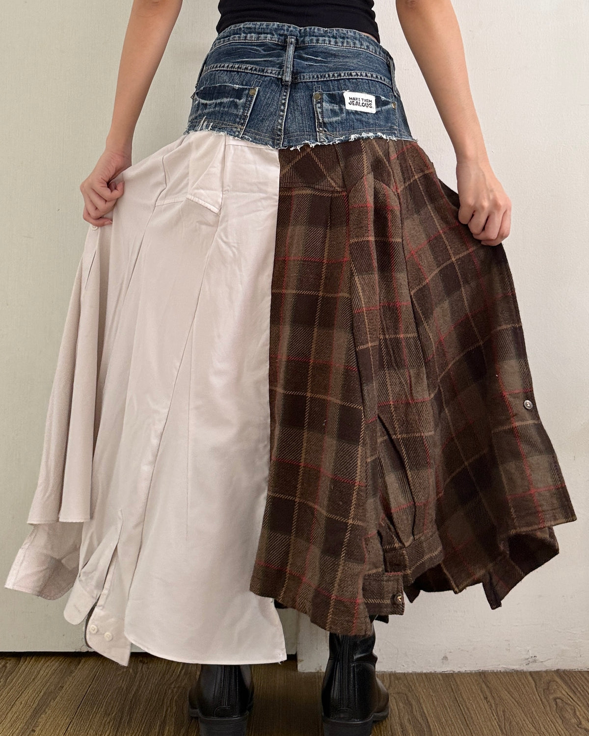Flannel Maxi Skirt 048