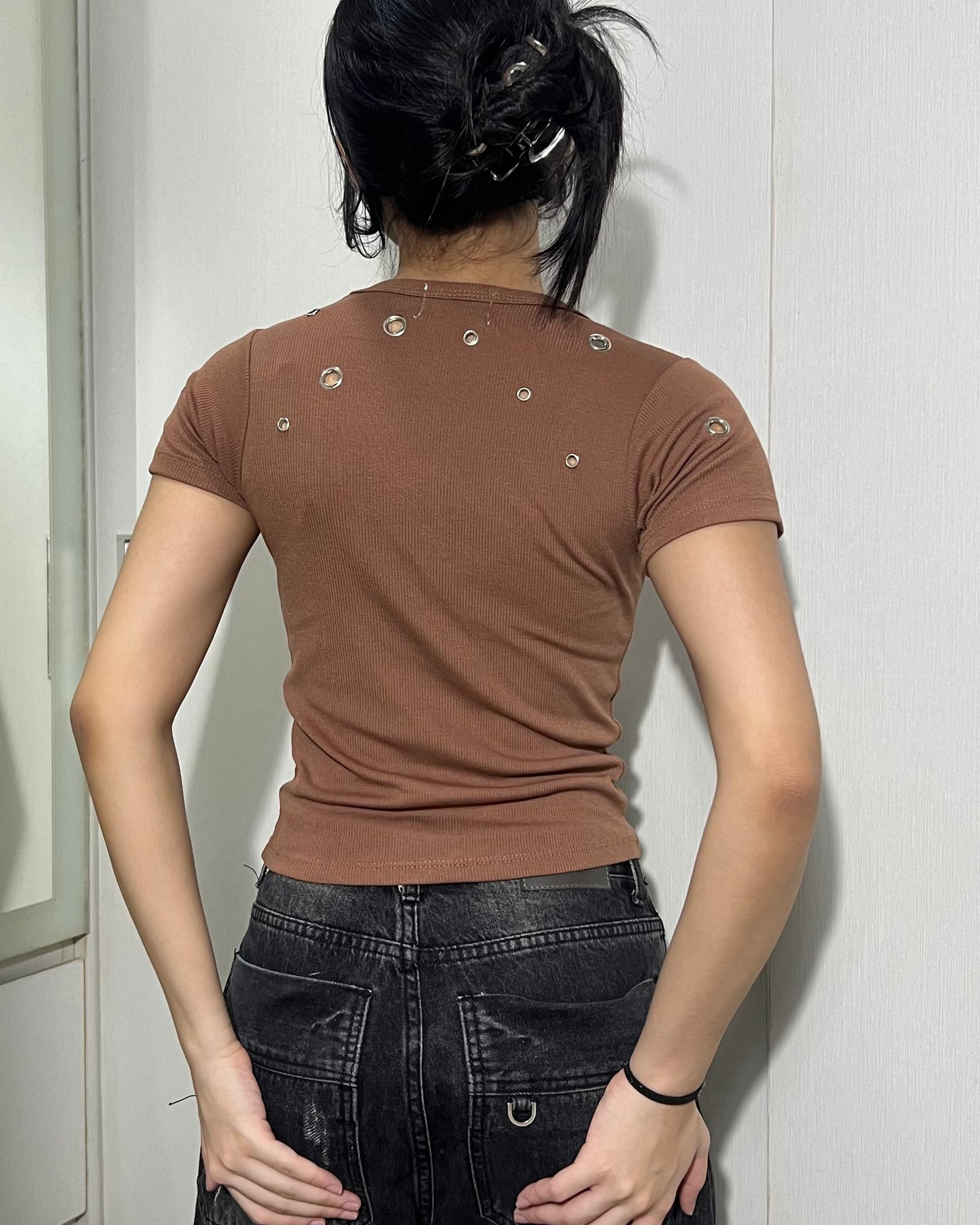 Eyelet Rib Top 004