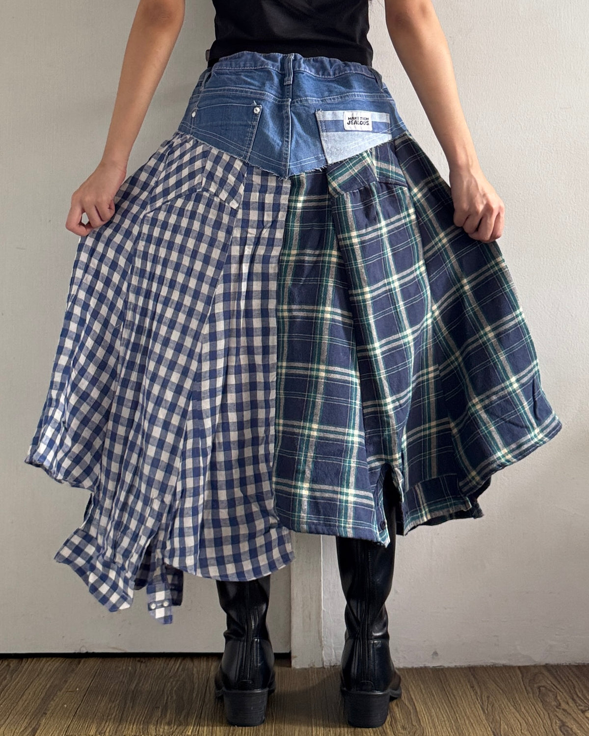 Flannel Maxi Skirt 023