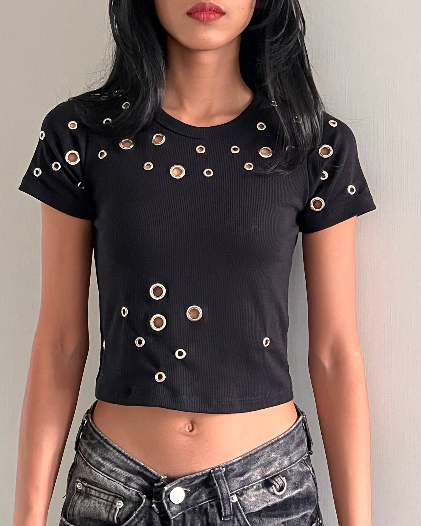 Eyelet Rib Top 002