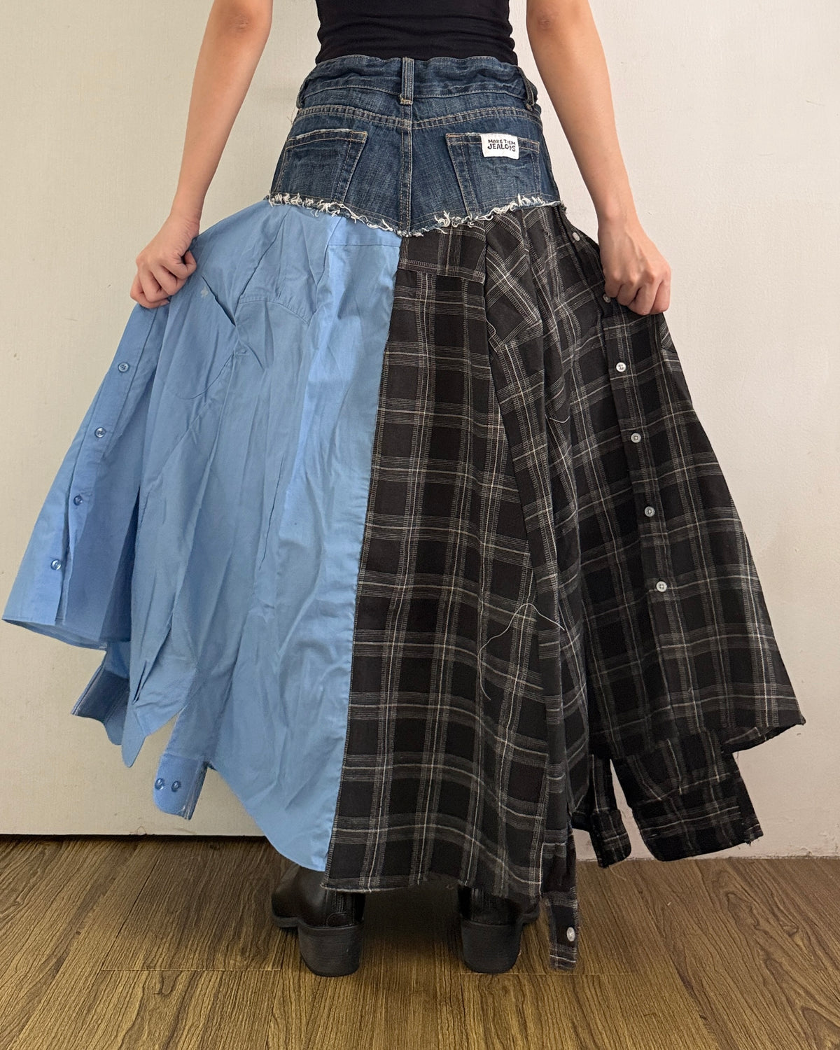 Flannel Maxi Skirt 051