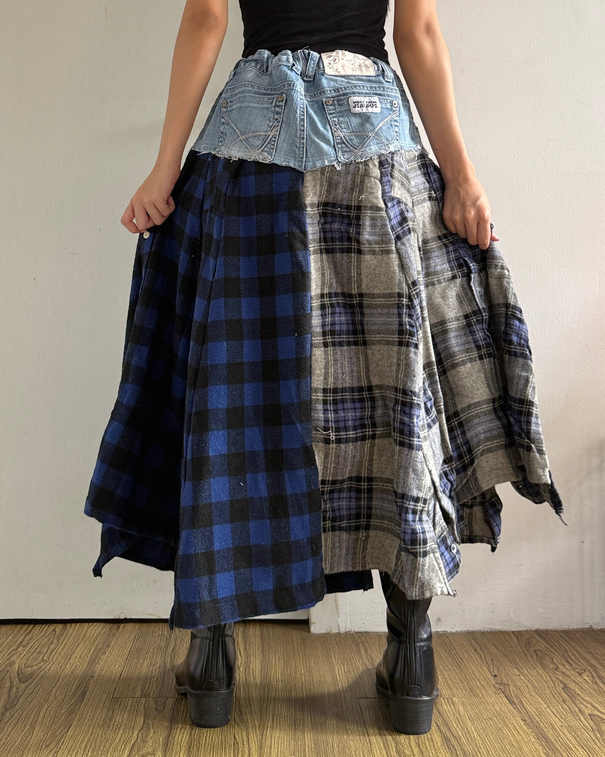 Flannel Maxi Skirt 017