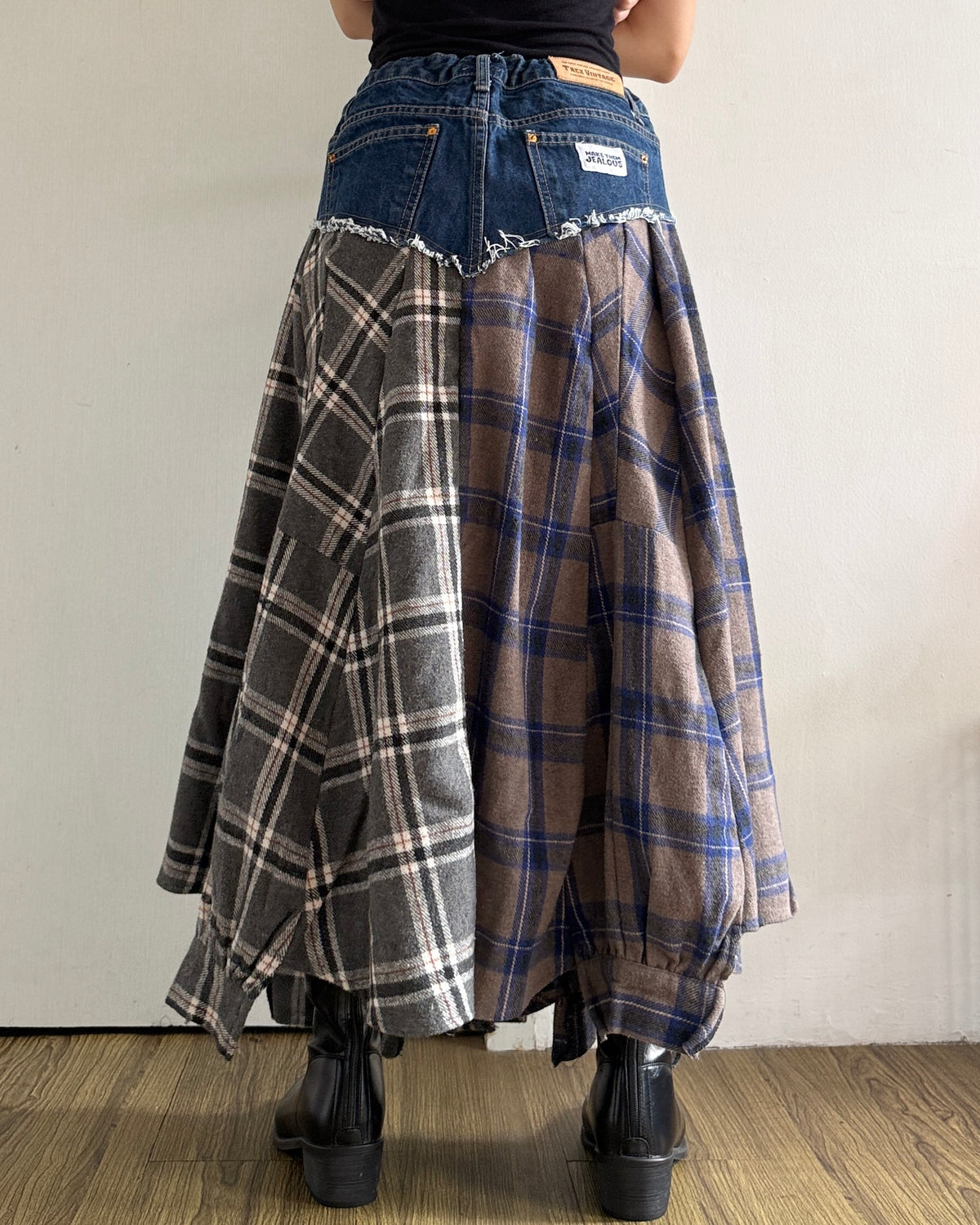 Flannel Maxi Skirt 013