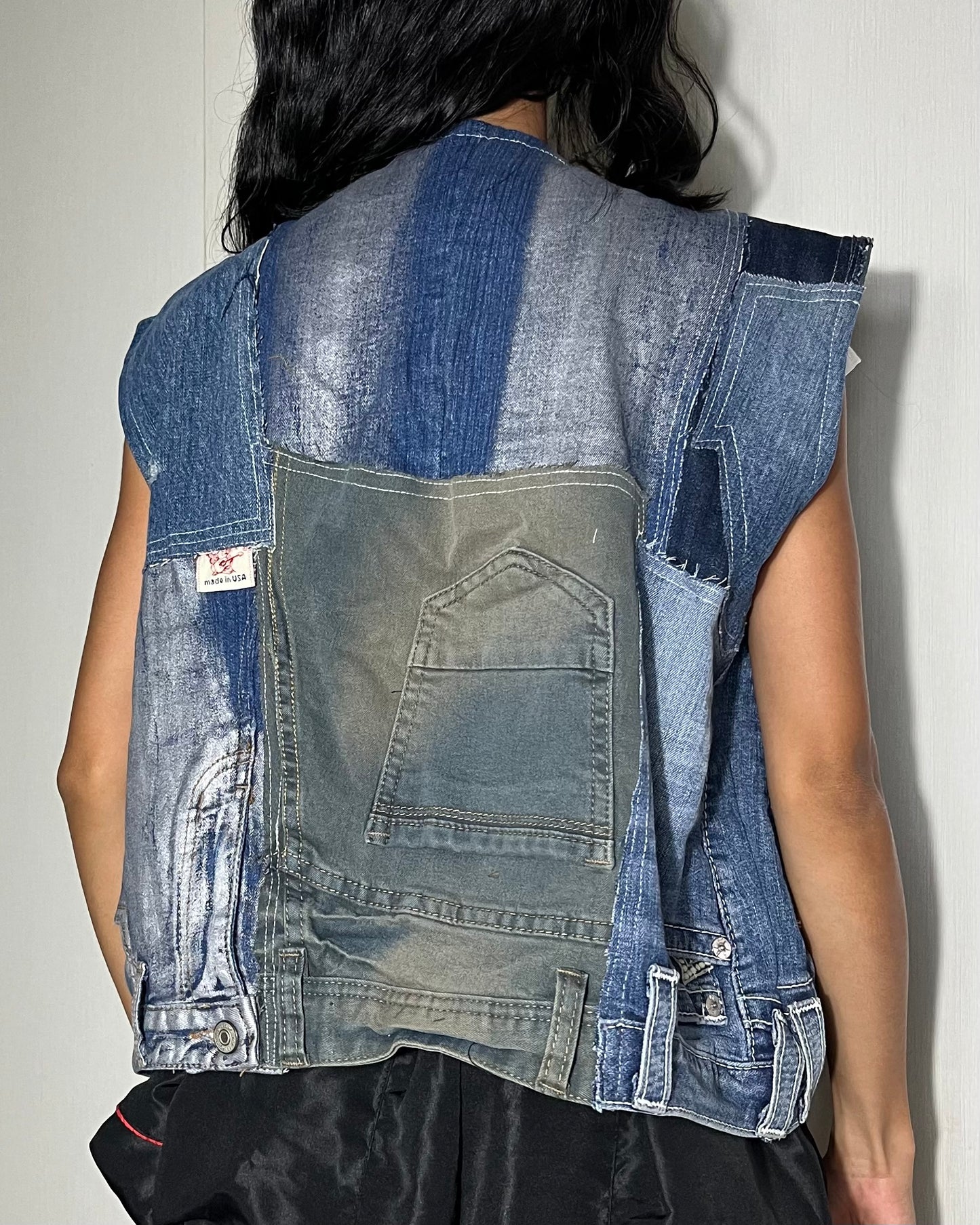 Denim Patchwork Vest 003