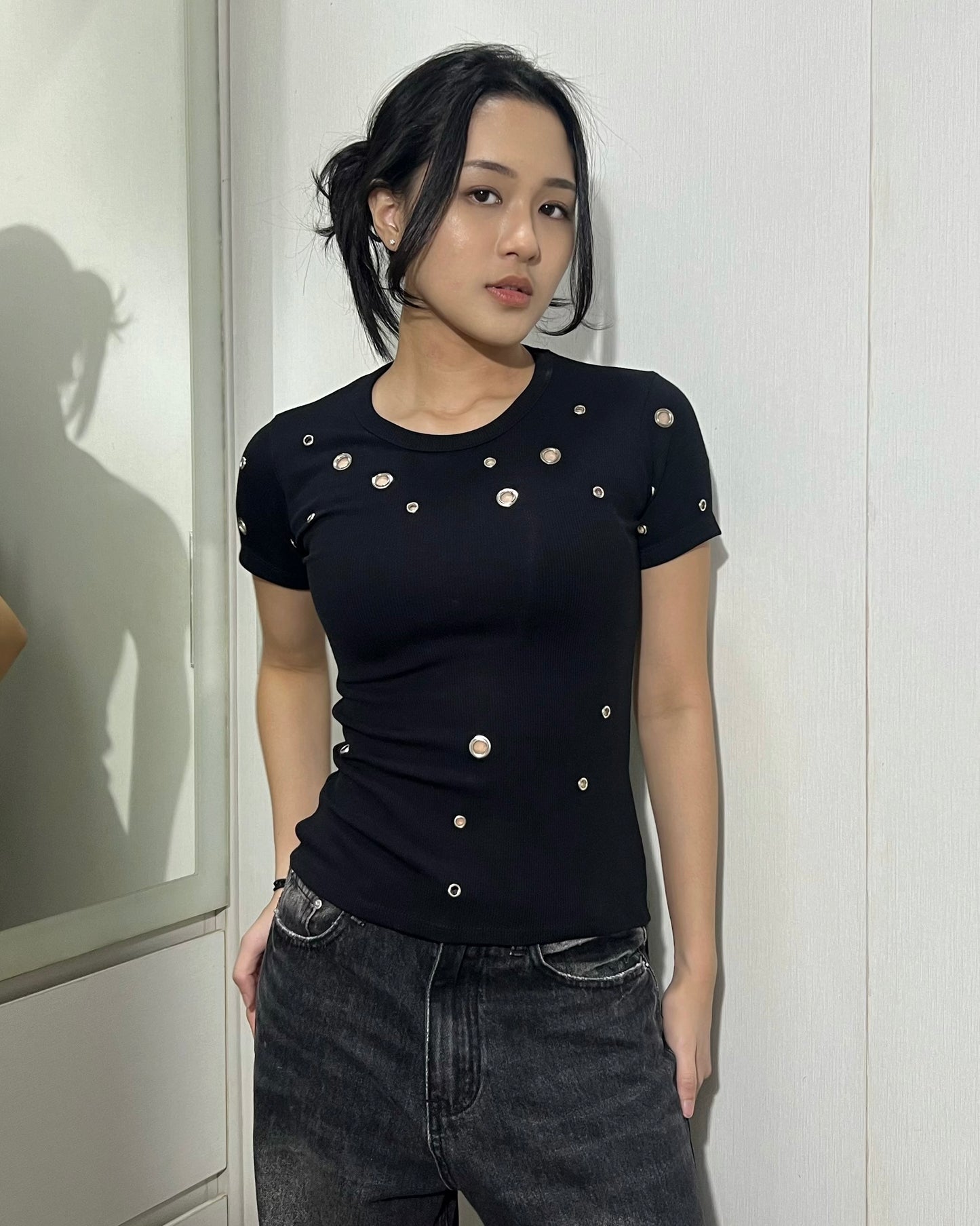 Eyelet Rib Top 003
