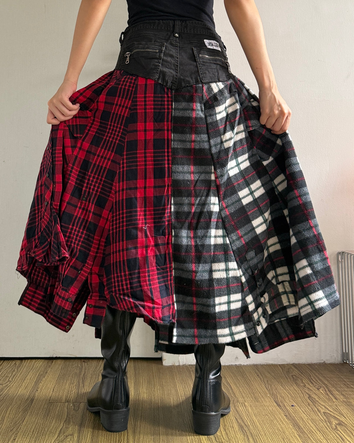 Flannel Maxi Skirt 019