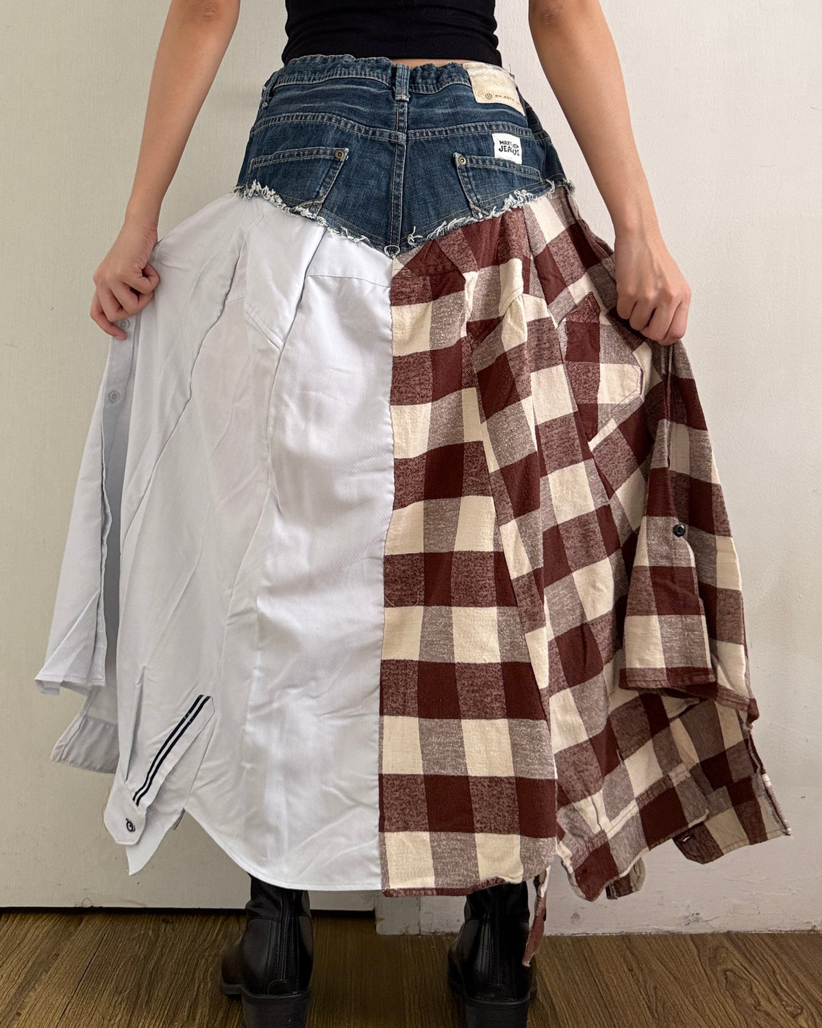 Flannel Maxi Skirt 049