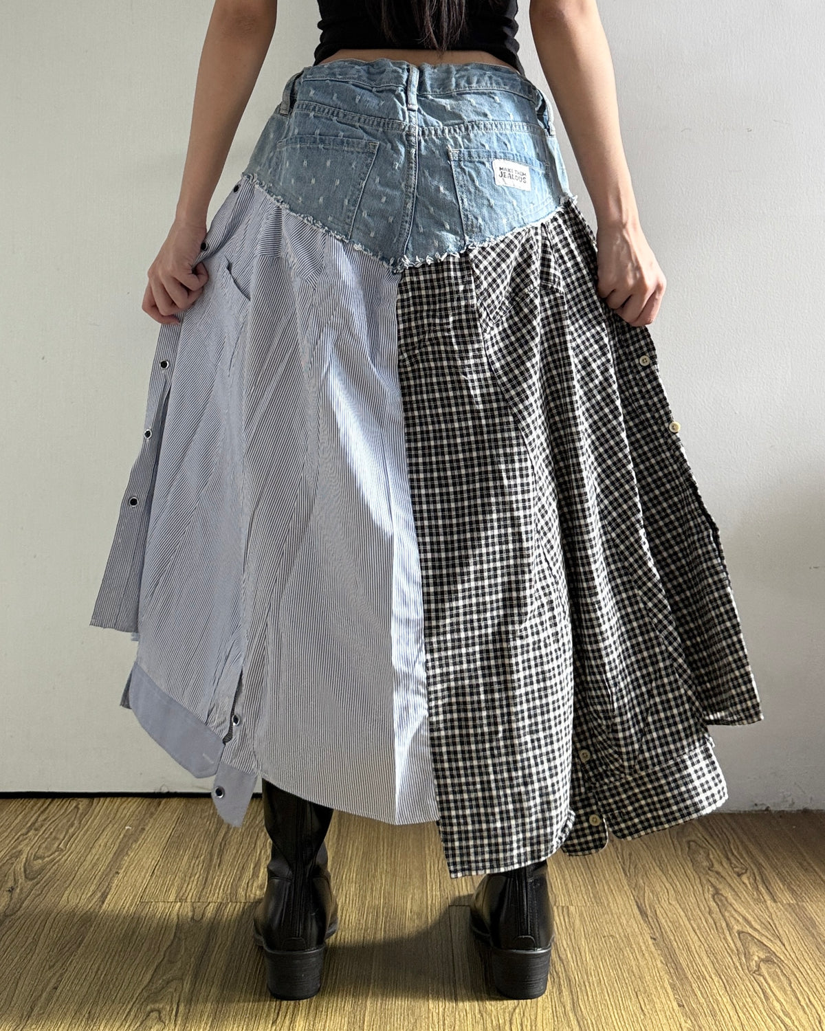 Flannel Maxi Skirt 064