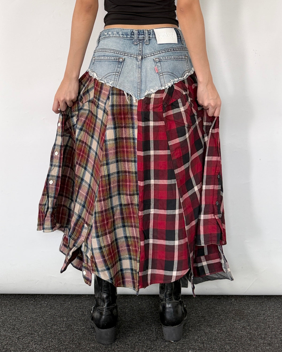 Flannel Maxi Skirt 098