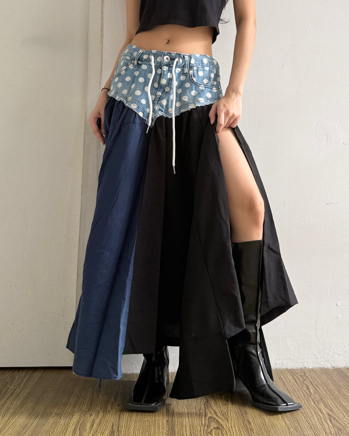 Flannel Maxi Skirt 075