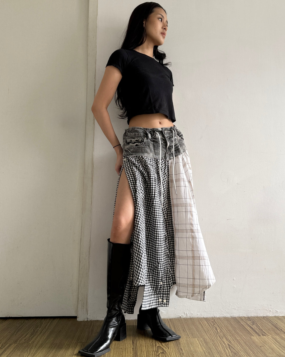 Flannel Maxi Skirt 074