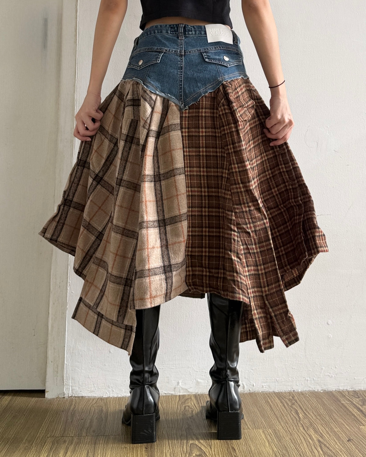 Flannel Maxi Skirt 073