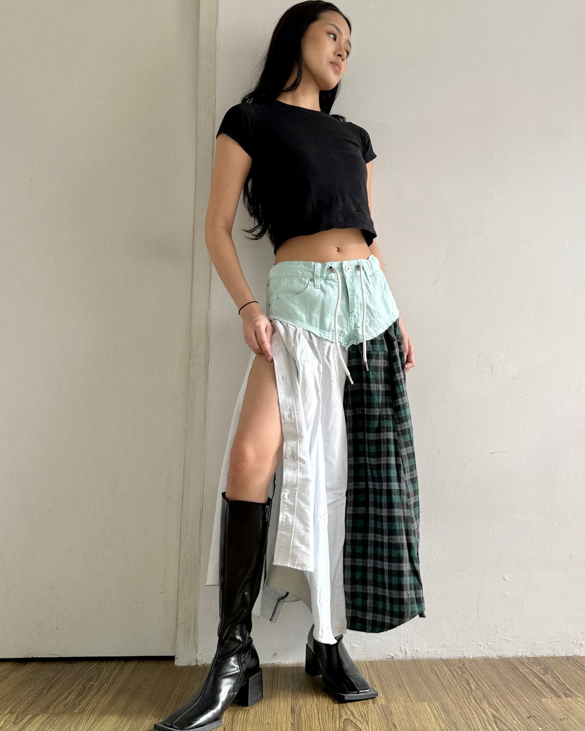 Flannel Maxi Skirt 072