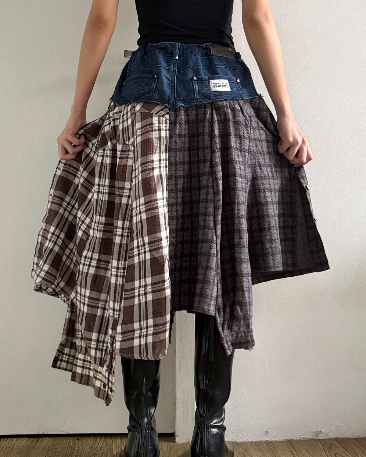 Flannel Maxi Skirt 061