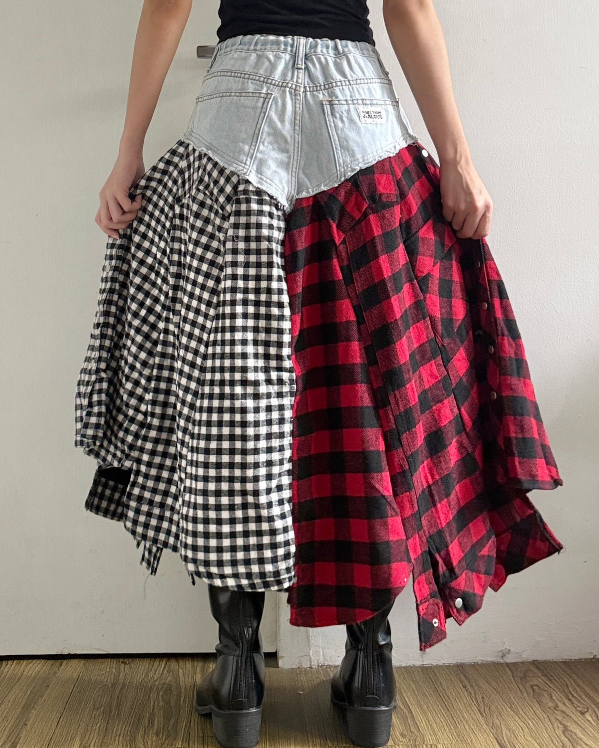 Flannel Maxi Skirt 059