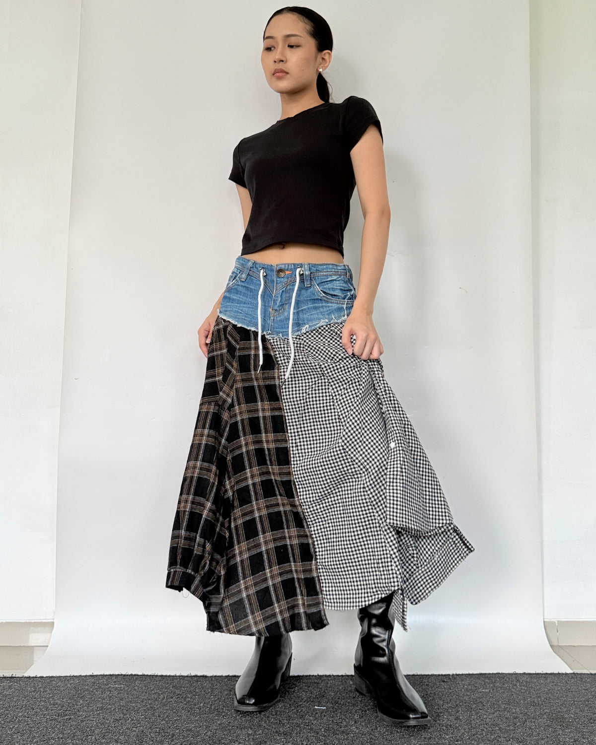 Flannel Maxi Skirt 086