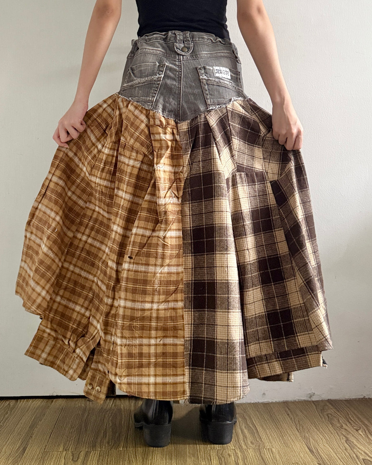 Flannel Maxi Skirt 057