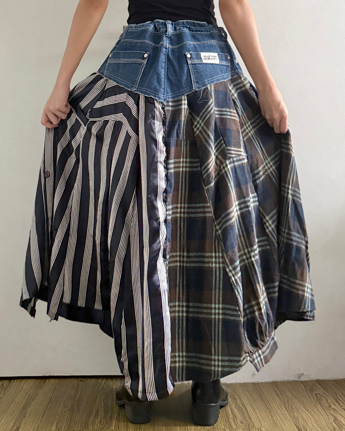 Flannel Maxi Skirt 055