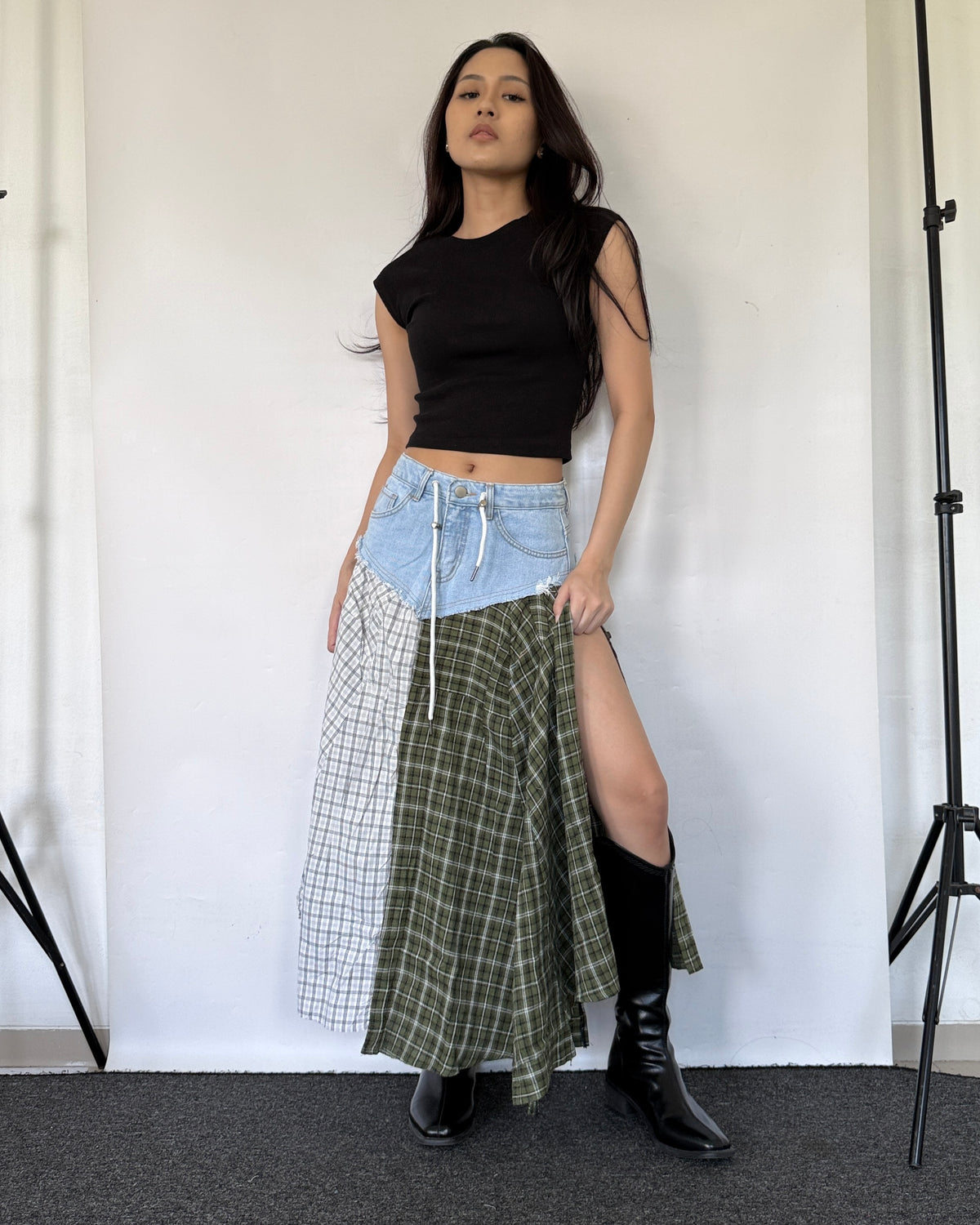 Flannel Maxi Skirt 093