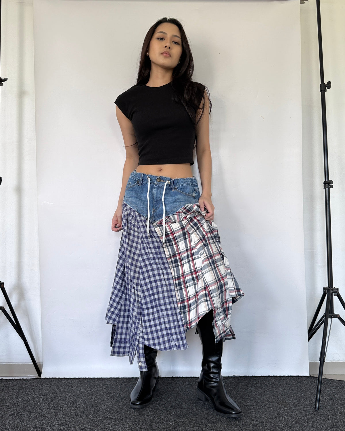 Flannel Maxi Skirt 092