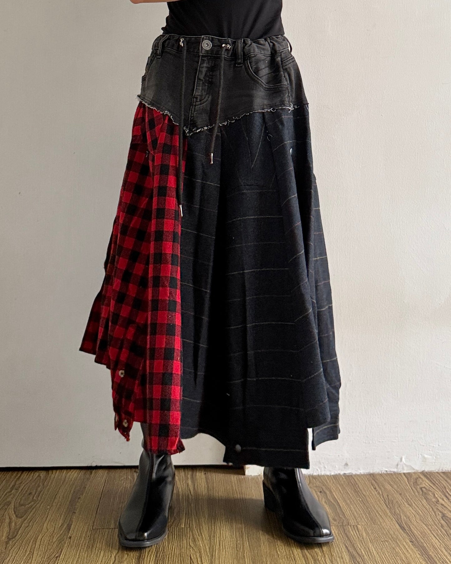 Flannel Maxi Skirt 009