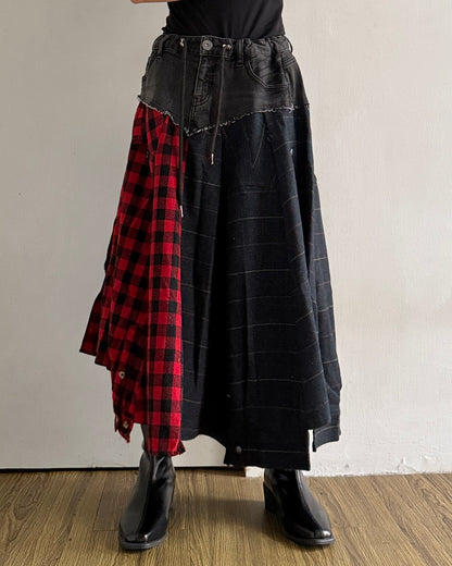 Flannel Maxi Skirt 009