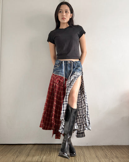 Flannel Maxi Skirt 028