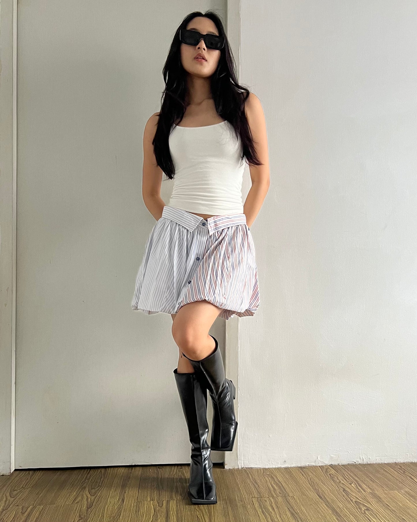 Button-up Balloon Skirt 008
