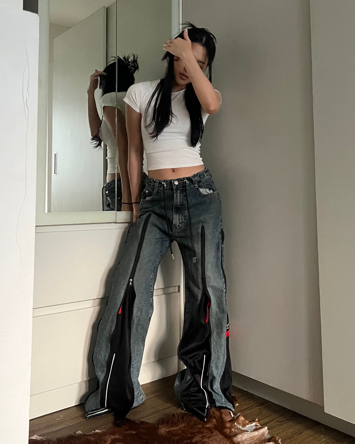 [BIG SIZE] Zipper Pants 089