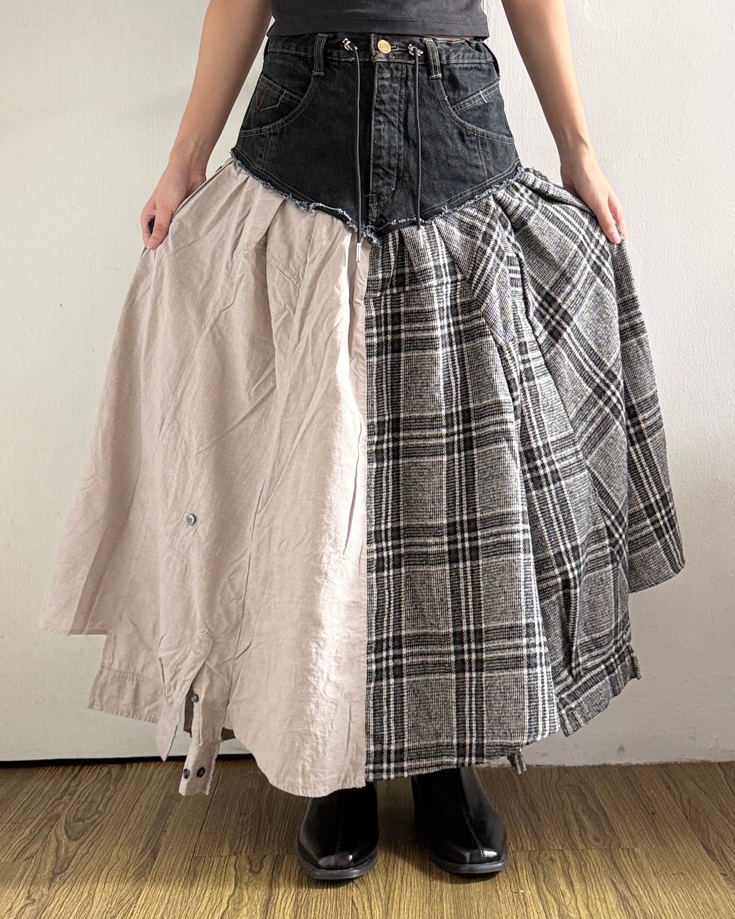 Flannel Maxi Skirt 040