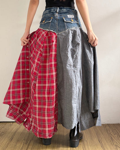 Flannel Maxi Skirt 044