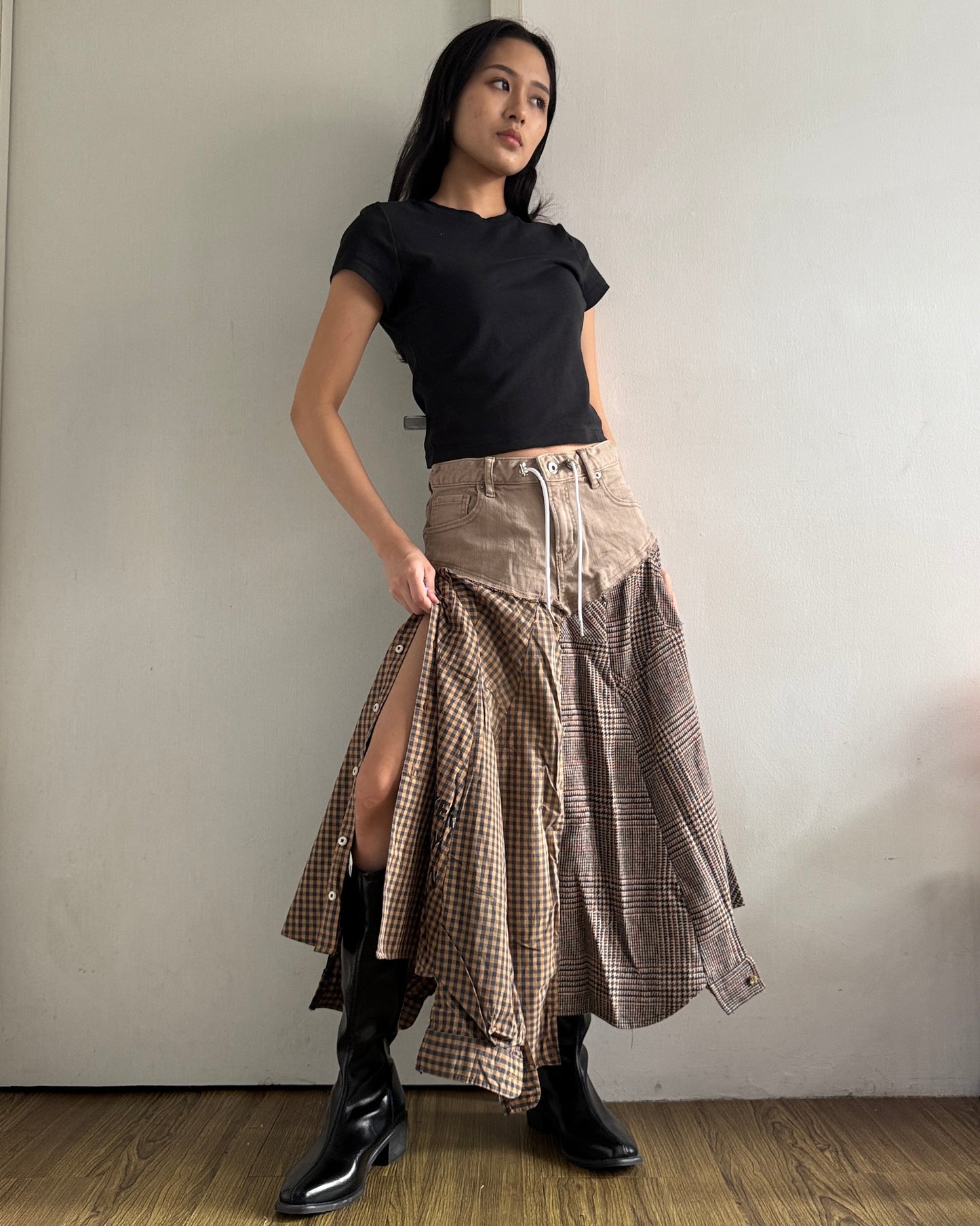 Flannel Maxi Skirt 022