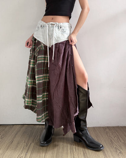 Flannel Maxi Skirt 041