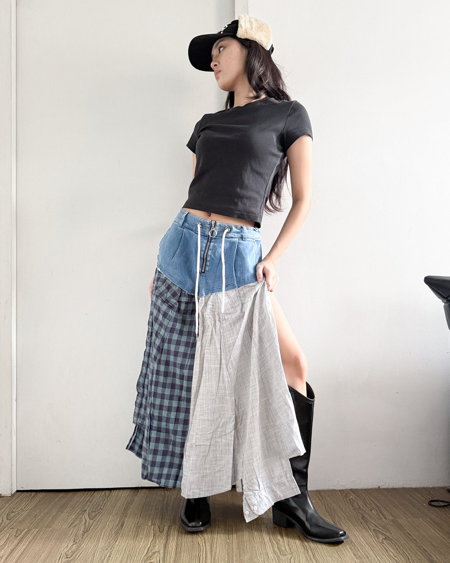 Flannel Maxi Skirt 036
