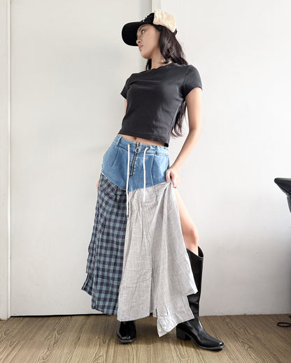 Flannel Maxi Skirt 036