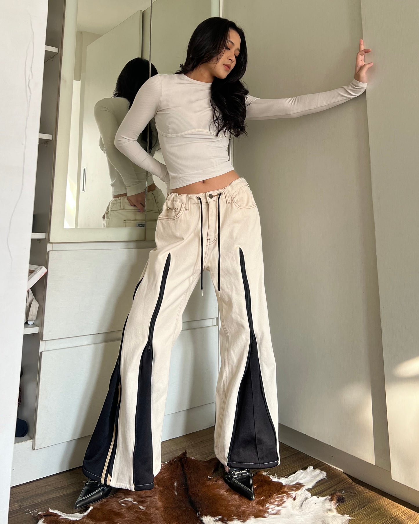 [BIG SIZE] Zipper Pants 074