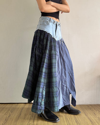 Flannel Maxi Skirt 012