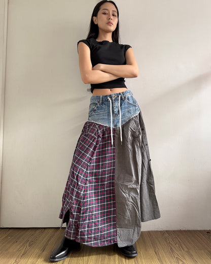 Flannel Maxi Skirt 045
