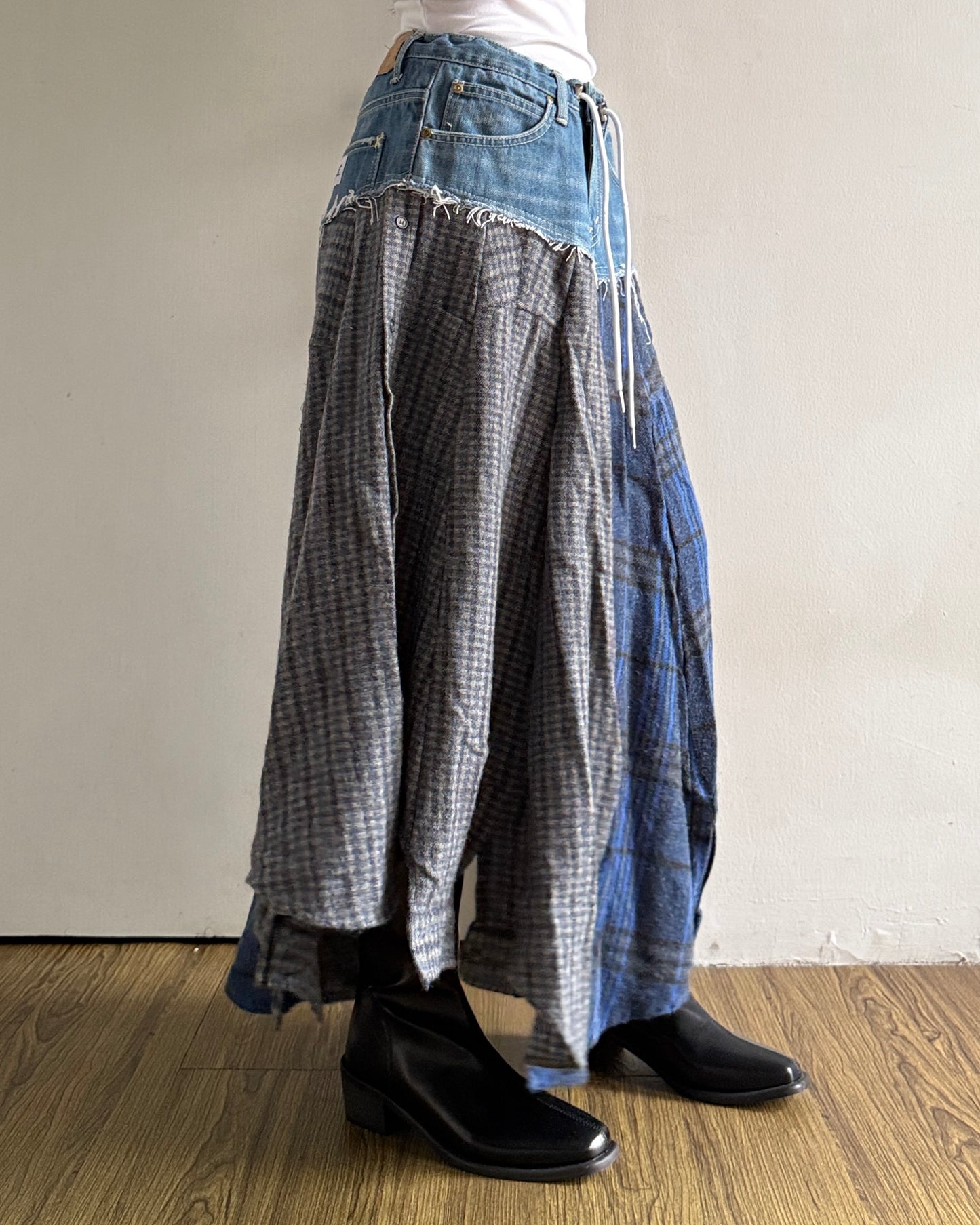Flannel Maxi Skirt 001