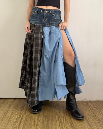 Flannel Maxi Skirt 051