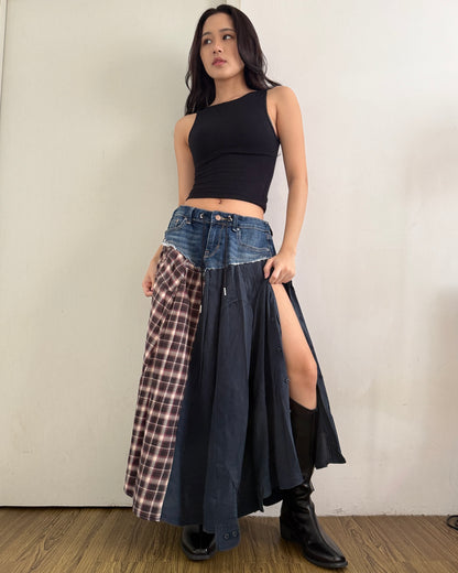 Flannel Maxi Skirt 047