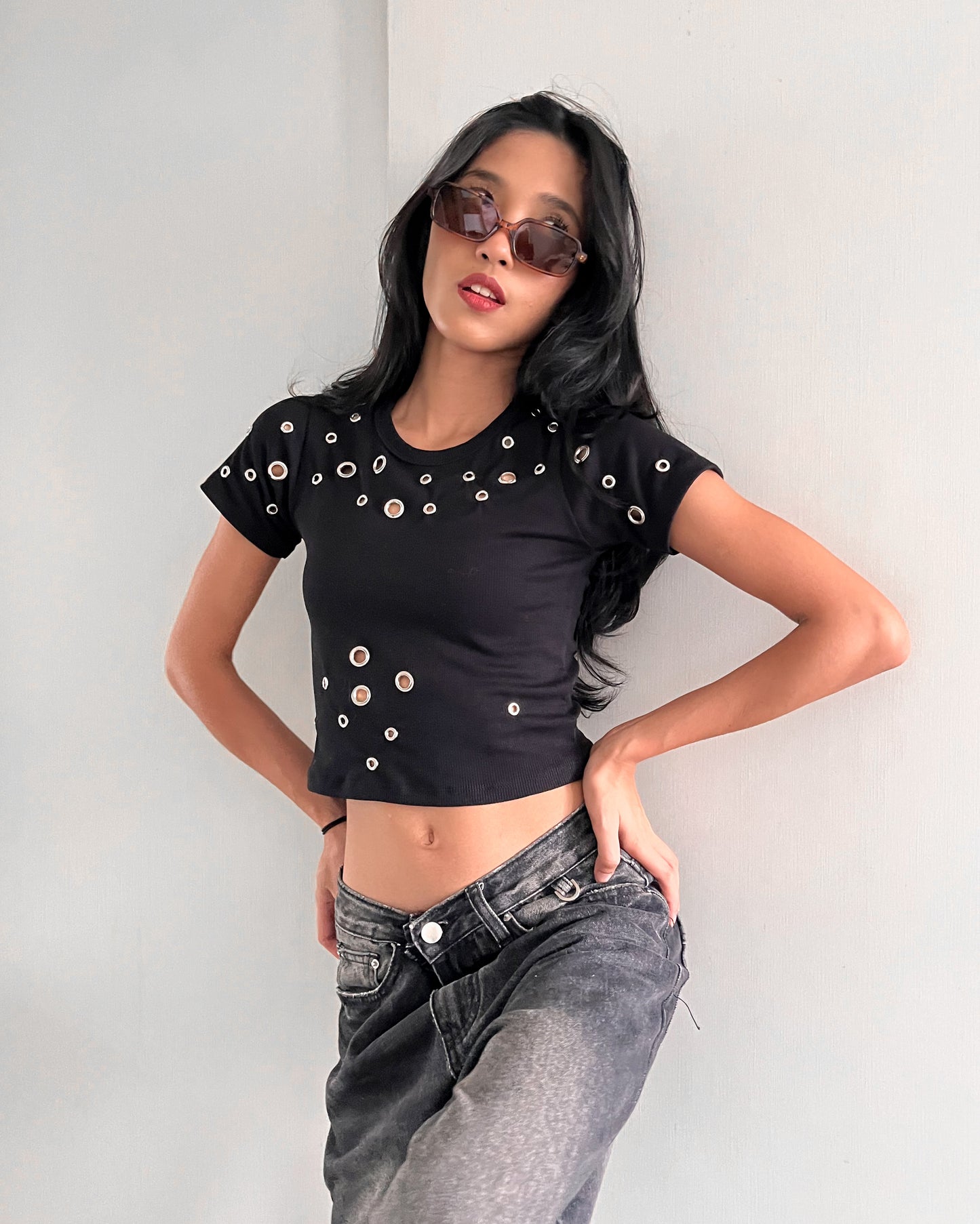 Eyelet Rib Top 002