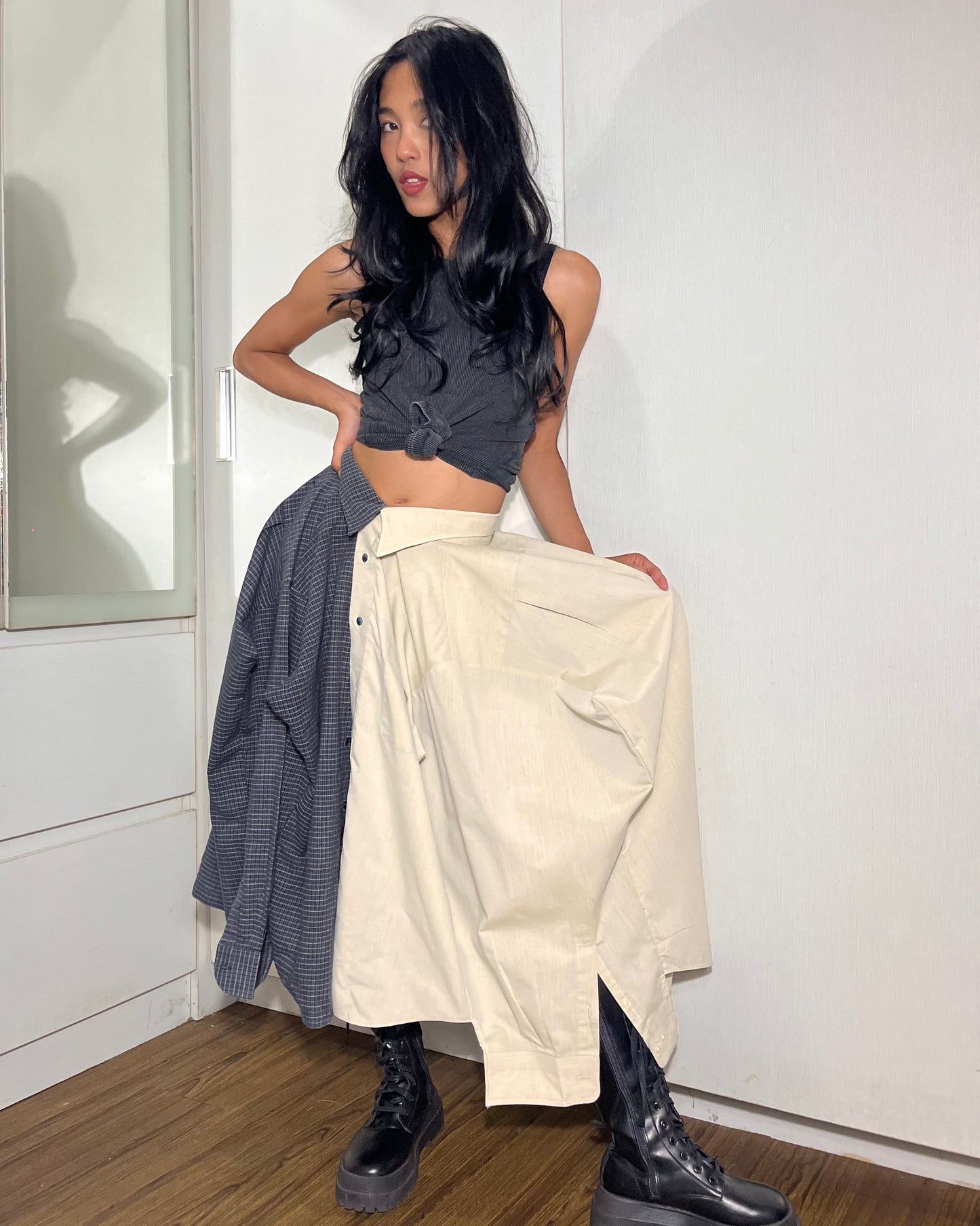 Button-up Maxi Skirt 001