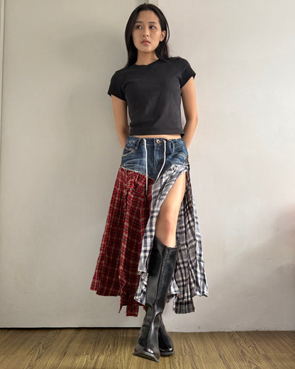 Flannel Maxi Skirt 028